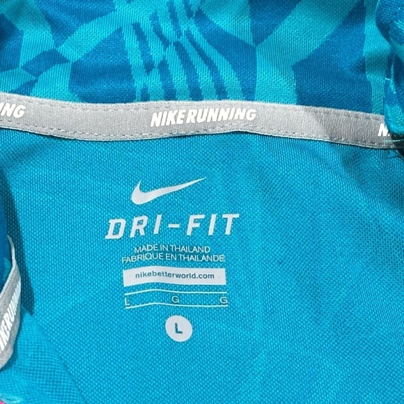 LNike Dri Fit Element 1/4 Zip Running Top Blue geometric Women's size large - Picture 7 of 10